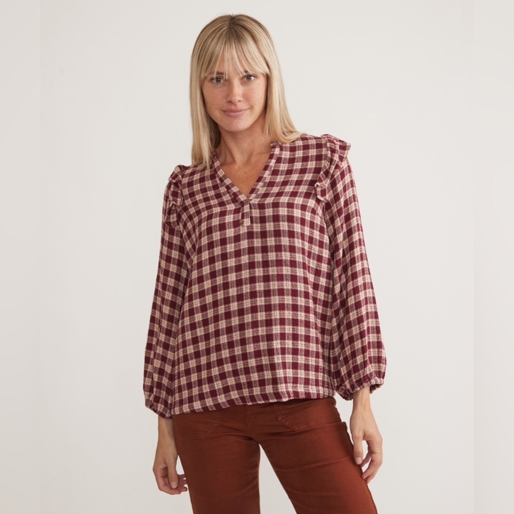 Marine Layer Jamie Ruffle Sleeve Top NWT